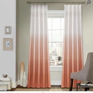 Set of 2 Mercer41 Cianah 100% Cotton Ombre Semi-Sheer Rod Pocket Curtain Panels